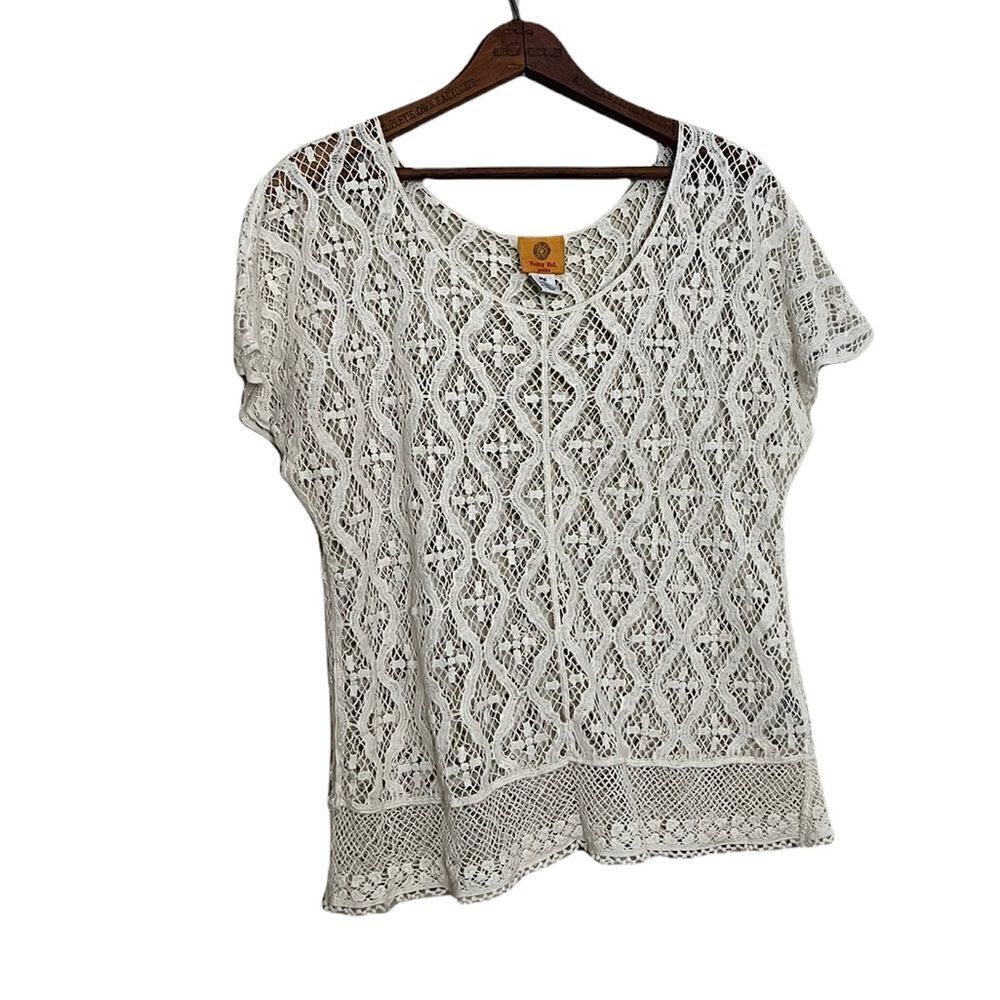 Ruby Rd. Petite Open Knit Top - Picture 2 of 7